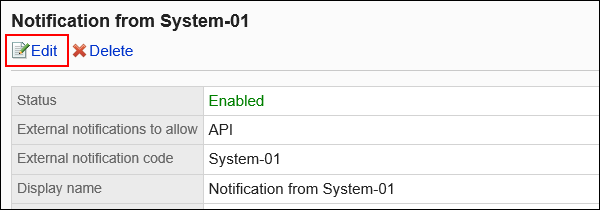 Image of an edit action link