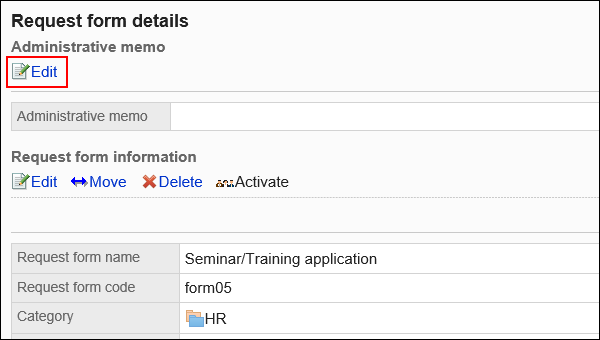 Image of an edit action link