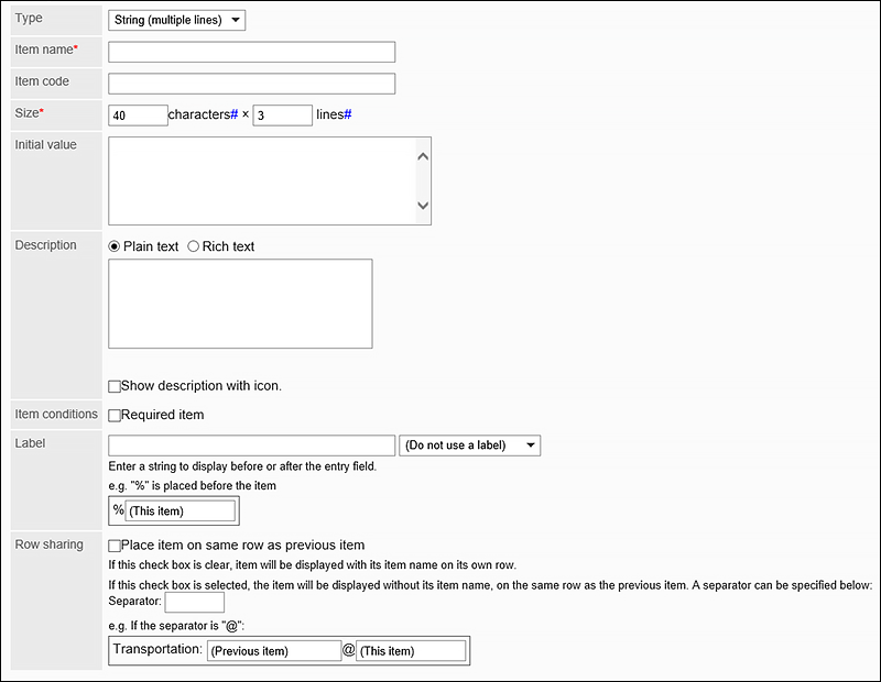 Image of setting a String (multiple lines) item