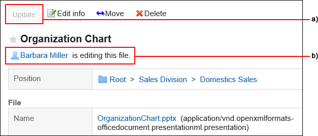 Example of a file being locked