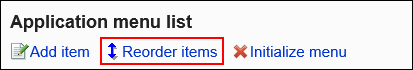 Image of the link for reordering menus