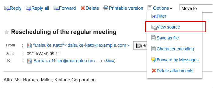 Image of a show source link on a window without preview