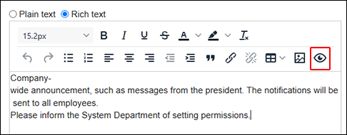Screenshot: The Preview icon is highlighted