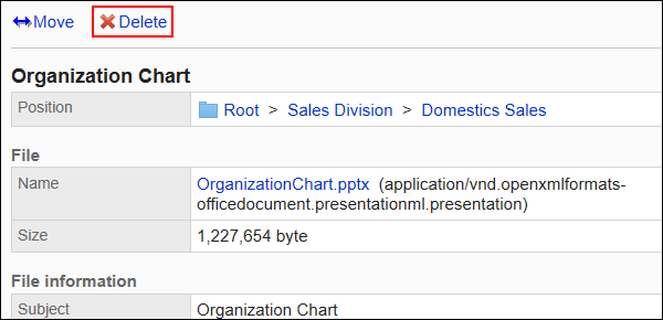 Image with the file you want to move