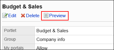 Image of previewing action link