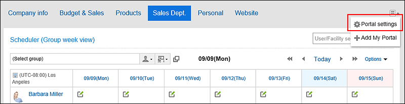 Image of a portal setting link