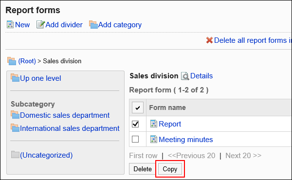 Image of a button to use to copy