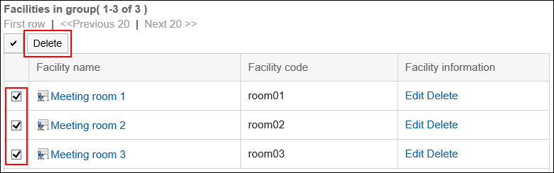 Image: Image showing how to navigate to select the check boxes and click "Delete"