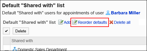 Images of "Default "Shared with" list" screen