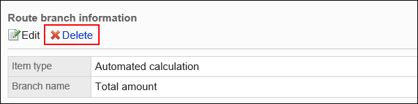 Image of a delete action link