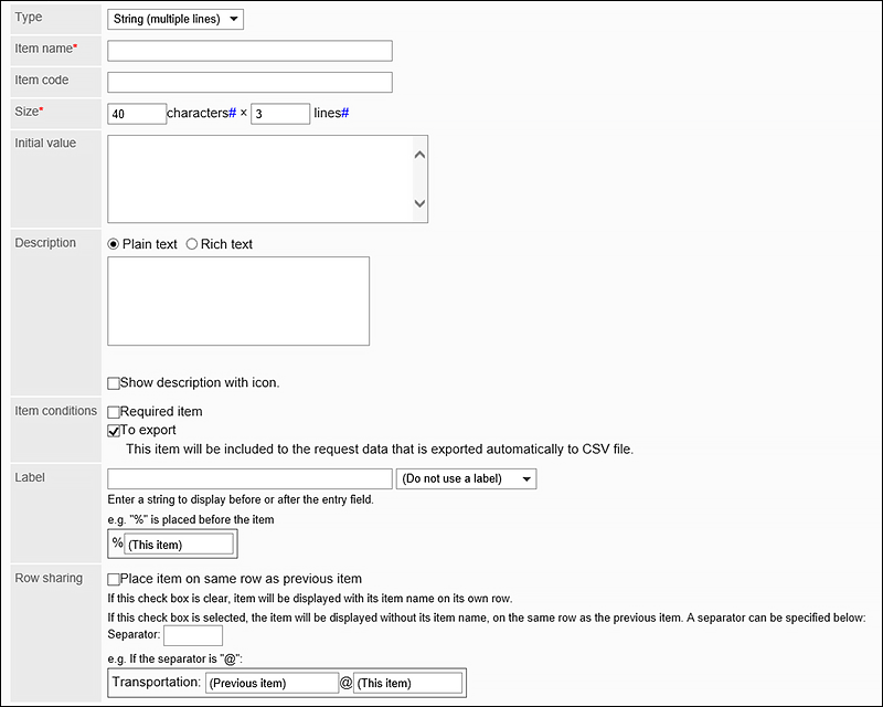 Image of setting a String (multiple lines) item