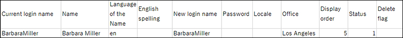 Example of a CSV file for adding users