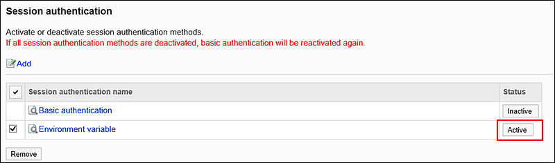 Image showing the Enable button