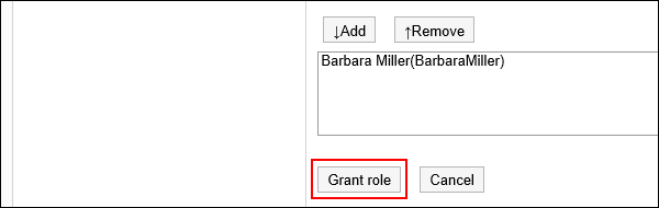 The role setting screen