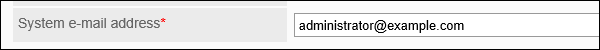Image of the System E-mail Address field