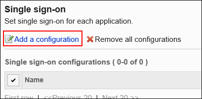 Image of the action link to add single sign-on
