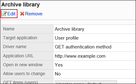 Image of the edit action link