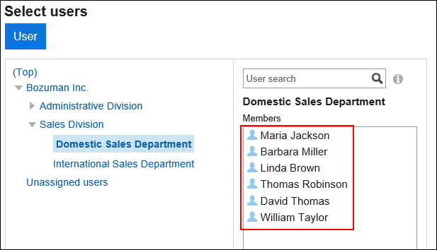 Image describing the display order of users