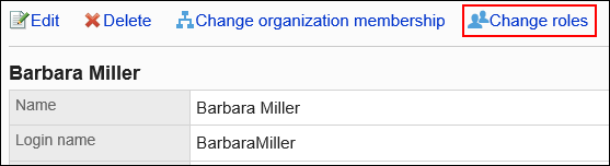 Image showing the action link to change roles