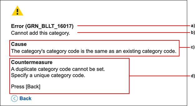 Screenshot: Error screen which displays GRN_BLLT_16017 error