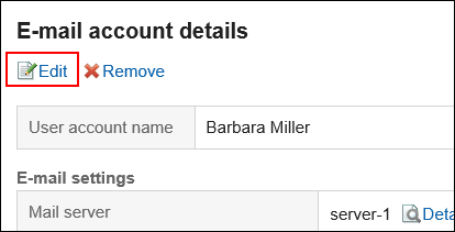 Image in which the action link to change is highlighted