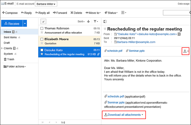 Image in which the "Download all attachments" button and link are highlighted
