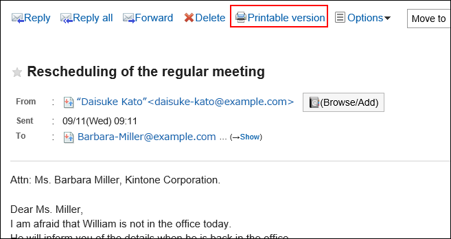Image of a print settings link on a window without preview