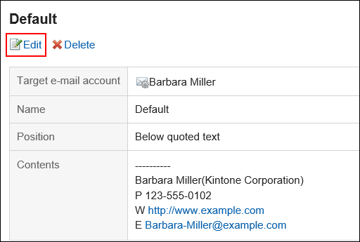 Image in which the action link for adding signatures is highlighted