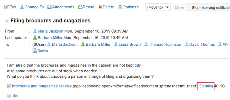 Image of a detail action link