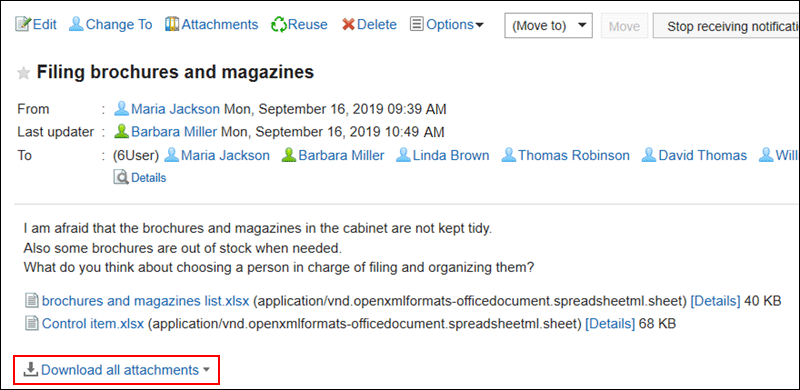 Image of the "Download all attachments" action link