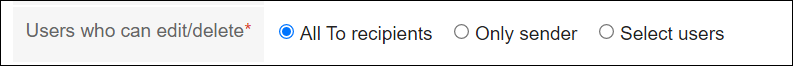 Screenshot: Configuring an option for "Users who can edit/delete messages"