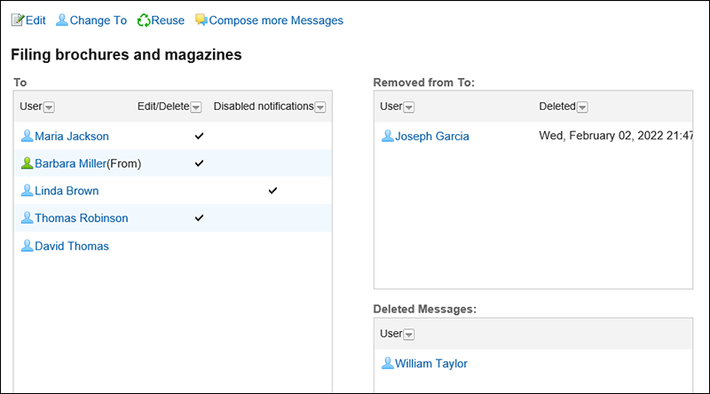 Screenshot: The recipient's details screen