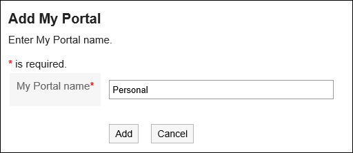 Image entering a My Portal name