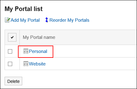 Image in which the My Portal to change its name is highlighted