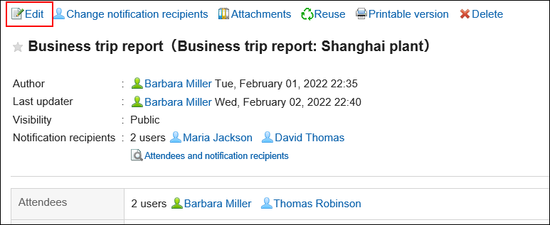 Screenshot: The link to save the change is highlighted