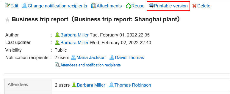 Screenshot: The "Printable version" link is highlighted