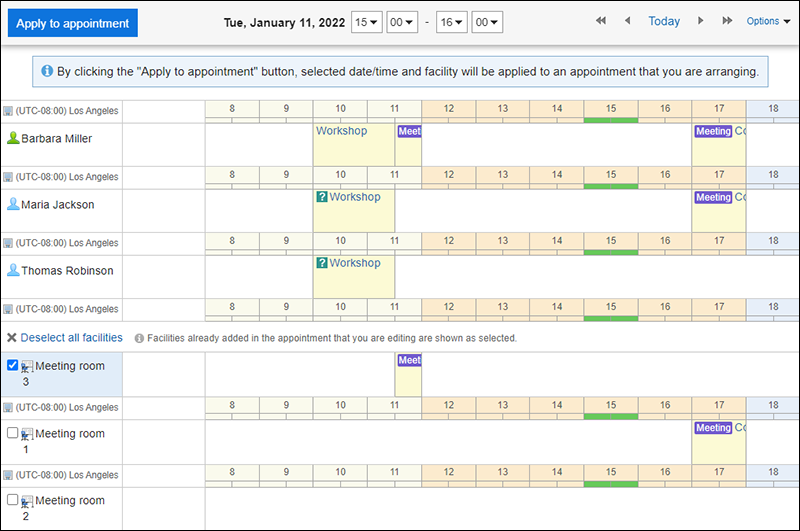 Screenshot: "Check available times" screen