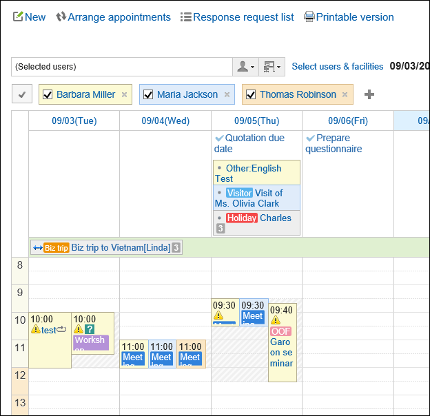 An example of a screen confirming the availability