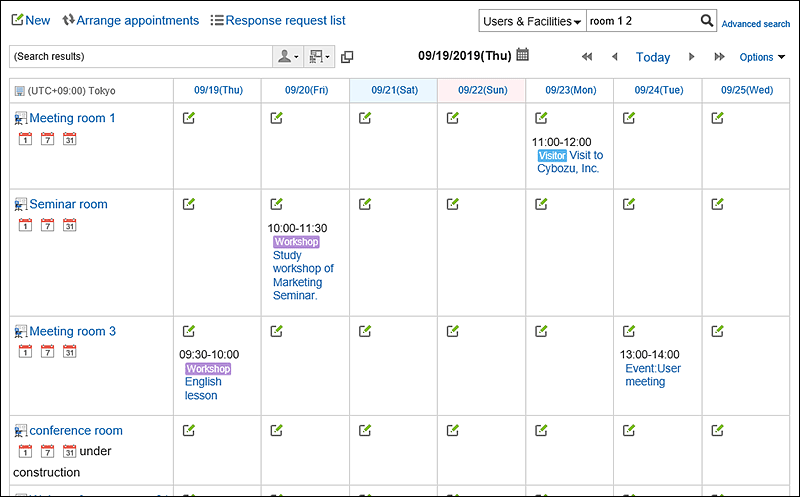 Image showing the facility search results