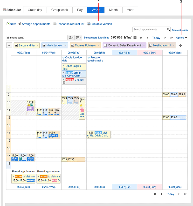 Week View Screen