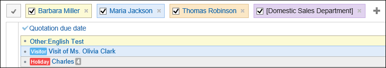 Image of multiple whole day appointments