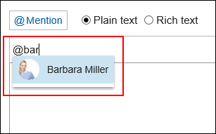 Image of selecting a user as the recipient