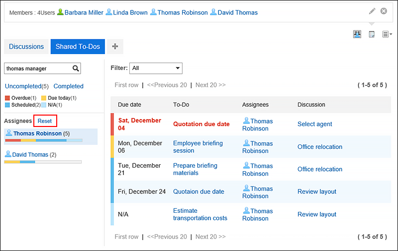 Screenshot: The link to reset is highlighted