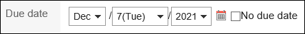 Screenshot: Selecting a due date