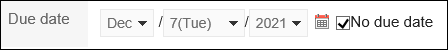 Screenshot: Selecting the "No due date" checkbox
