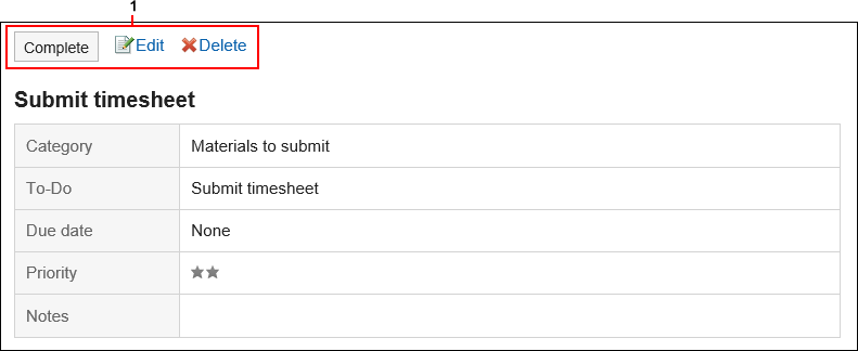 Screenshot: "To-Do List Details" screen