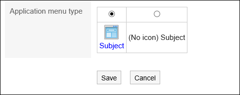 Item for Application menu type
