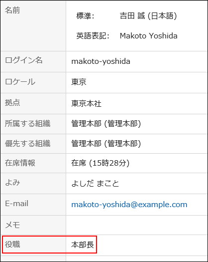 画面キャプチャー：プロフィール画面