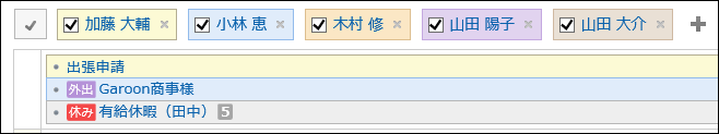 複数の終日予定が表示されている画像