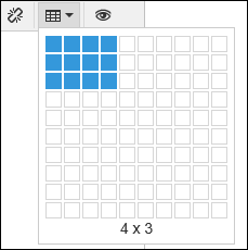 表の挿入画面